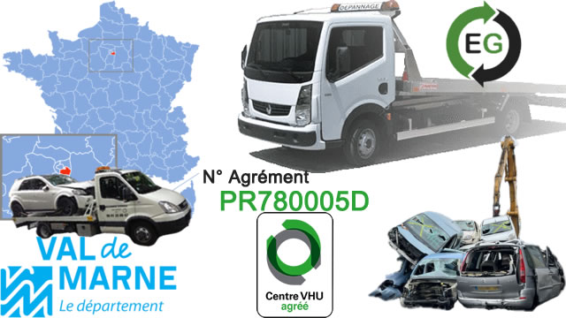 Centre VHU agréé mise à la casse auto et Enlèvement d'épaves gratuit dans le 94 Val-de-Marne Centre VHU agréé mise à la casse auto et Enlèvement d'épaves gratuit dans le 94 Val-de-Marne